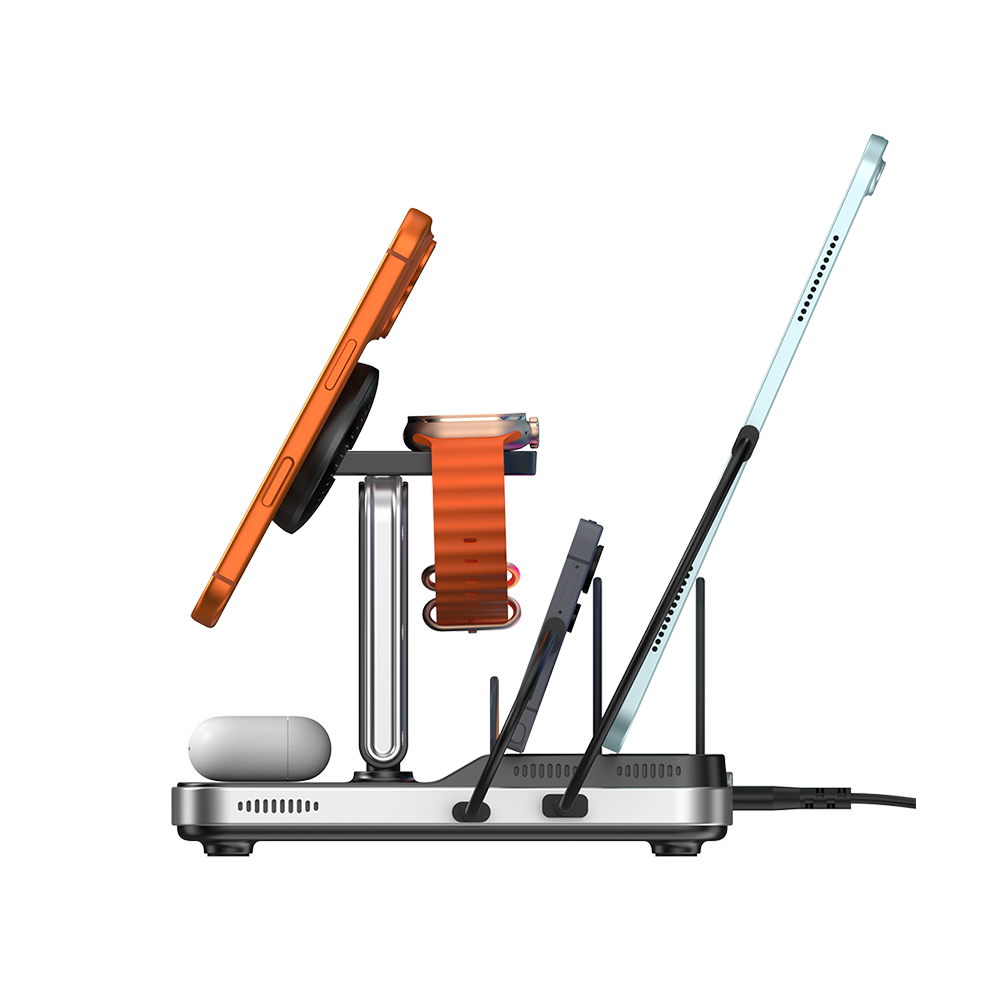 SwanScout 901M - شاحن لاسلكي 5 في 1 لأجهزة Apple