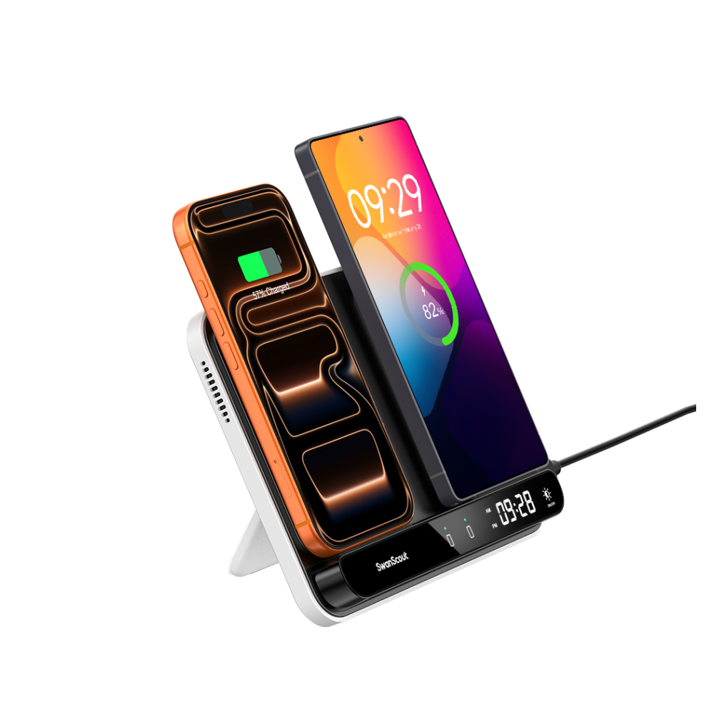 SwanScout 504 - شاحن لاسلكي لهاتفين