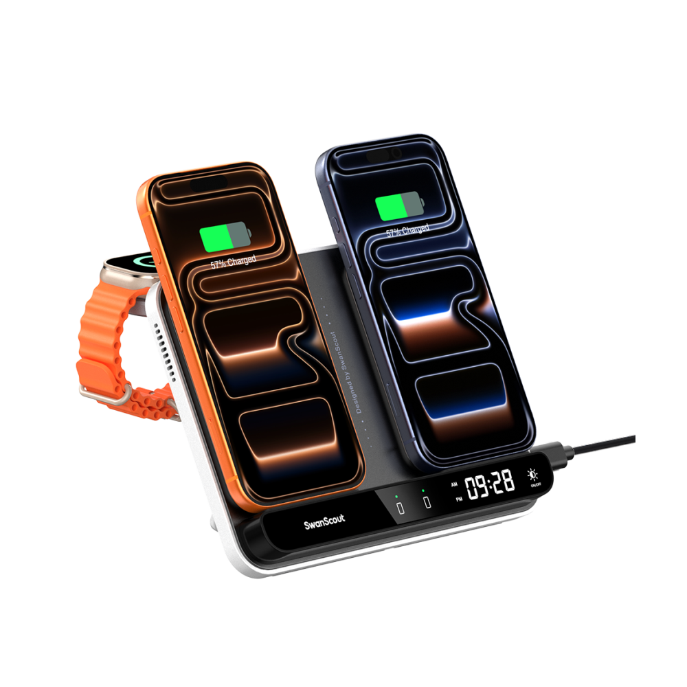 SwanScout 710A - 애플용 듀얼 휴대폰 및 단일 워치 무선 충전기