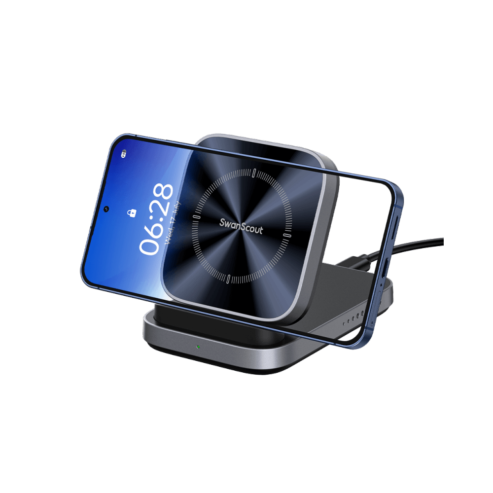 SwanScout 508 - Soporte de cargador inalámbrico plegable