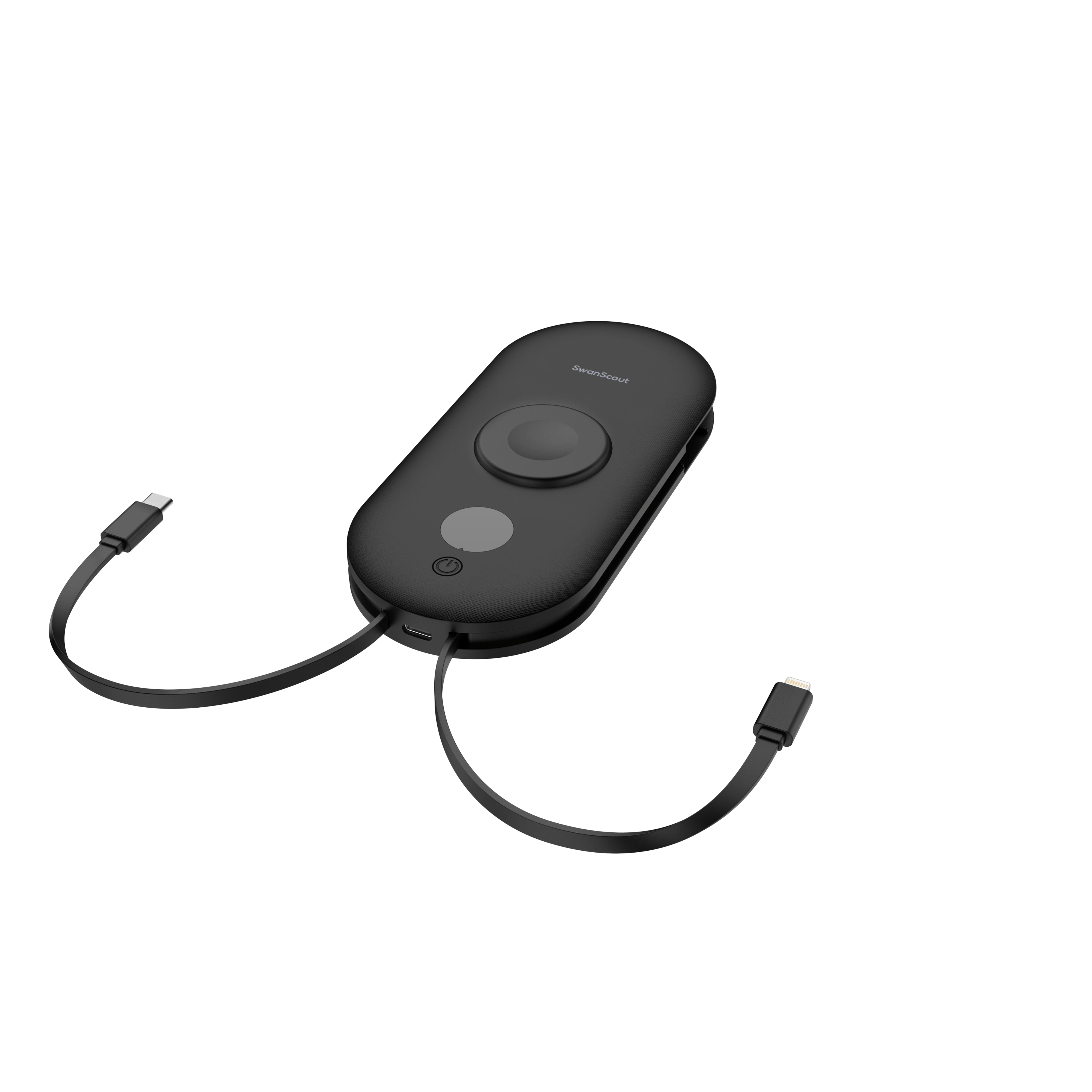 The SwanScout 302A features a portable charger built-in cables wall plug, combining practicality and convenience for on-the-go charging.