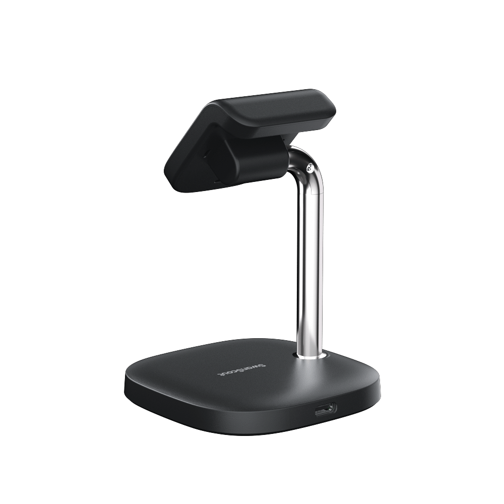 Keep your smartwatch upright and charged—SwanScout 505S merges style and performance in a premium charging solution.