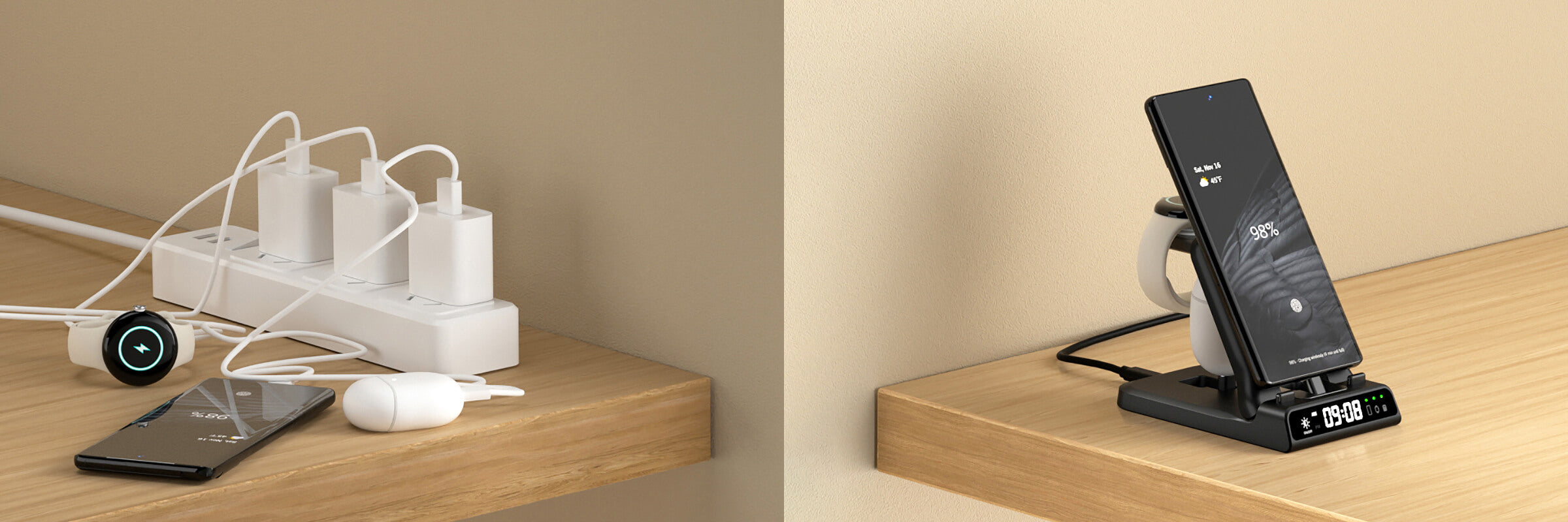 Tailored for Google users, the swanscout 701G combines form and function as a premium google pixel watch charger station.