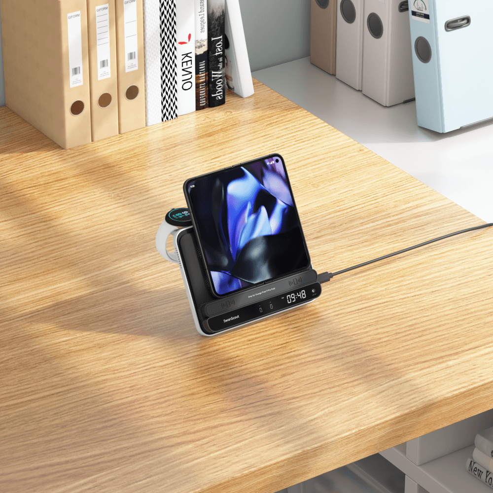 The SwanScout 710FG2 serves as a sleek and effective Google Pixel charger, supporting phones, watches, and earbuds in one place.