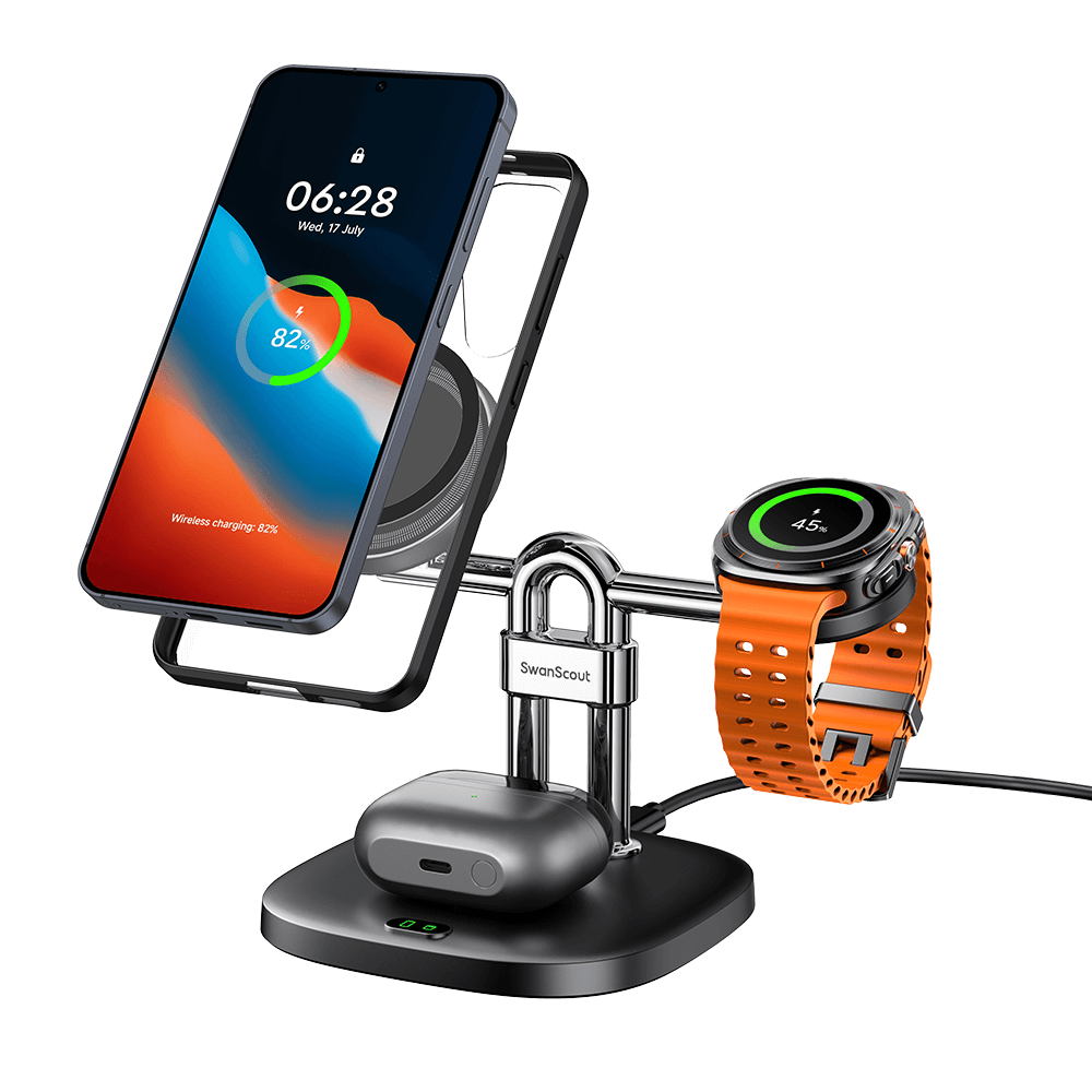 SwanScout 712SM - 三合一磁吸無線充電座(適用於三星)