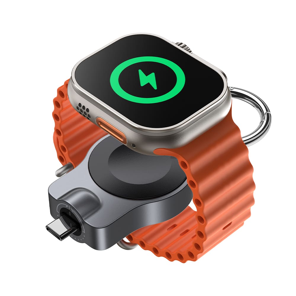 SwanScout 510A - Caricatore rapido portatile per Apple Watch con design USB-C rotante