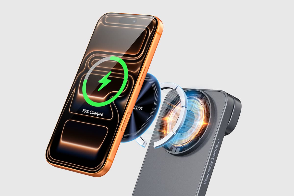 Snap and stay charged with automatic magnetic alignment and strong adsorption ensuring stable wireless charging for iPhone using SwanScout 708M-25W
