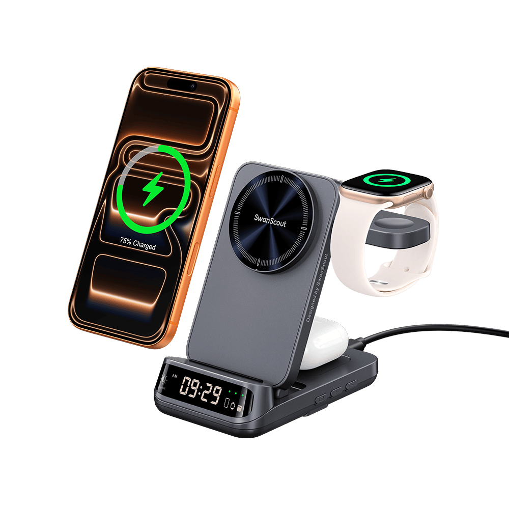 SwanScout 708M(25W) - 25W magnetisk trådlös laddare för Apple
