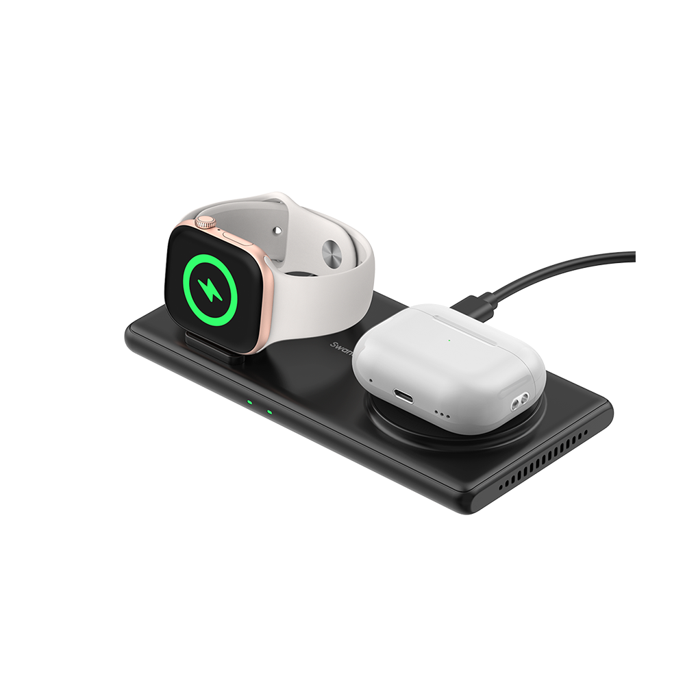 SwanScout 502M - 애플용 2-in-1 자기식 무선 충전기
