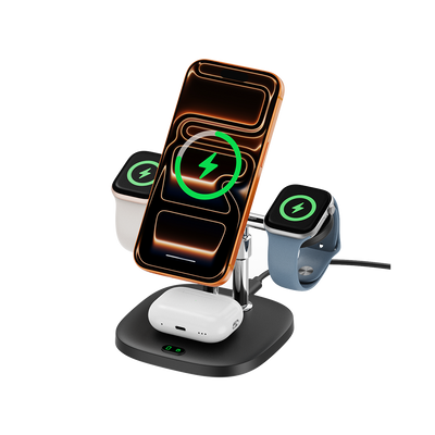 SwanScout 709M - 4-i-1 magnetisk trådlös laddare för Apple