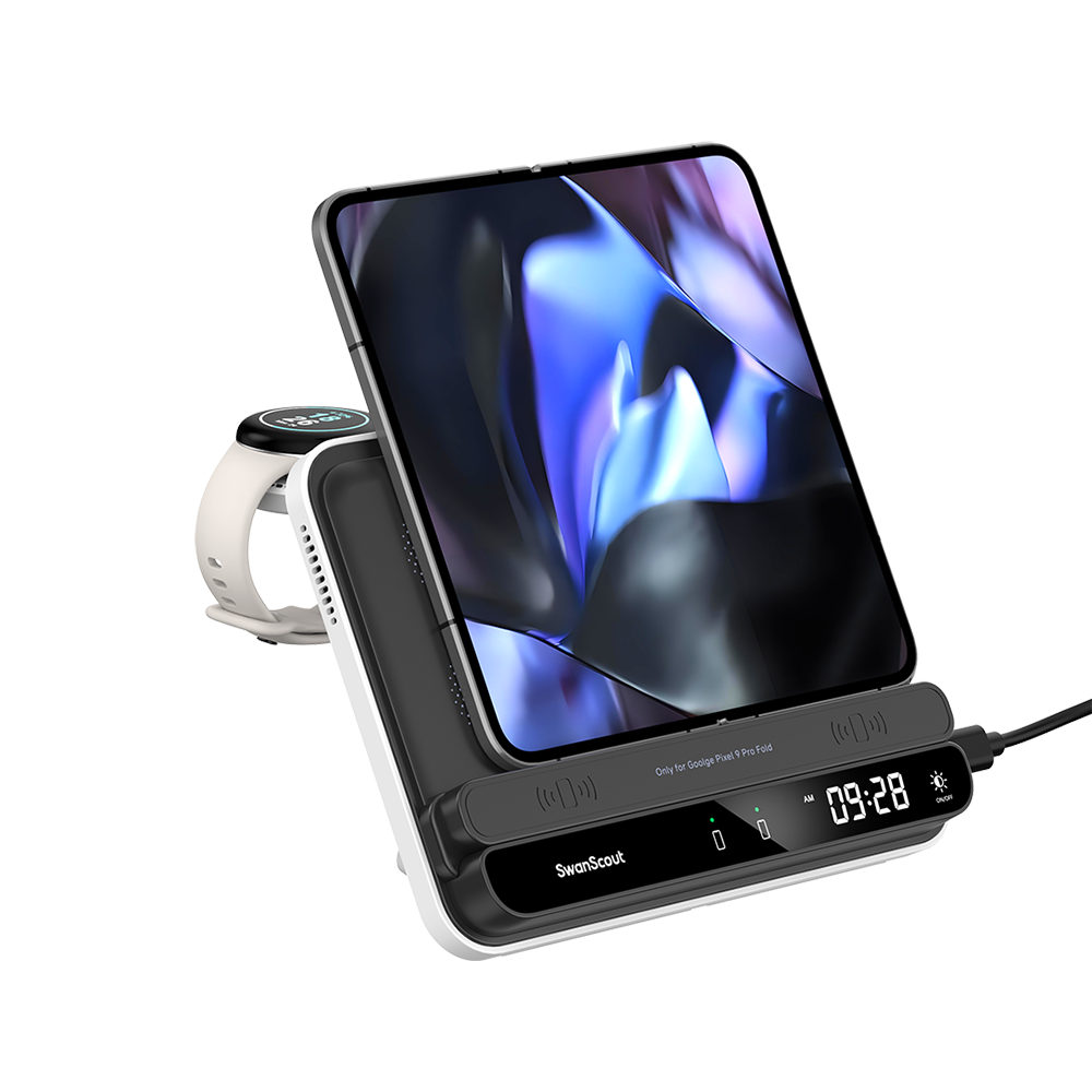 SwanScout 710FG2 - Caricatore wireless per Pixel Fold / Pixel 9 Pro Fold e Pixel Watch 2/3