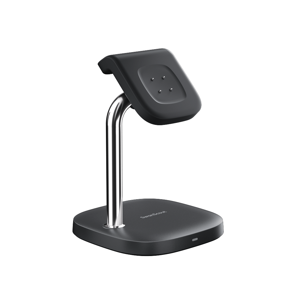 Front-left angled view of SwanScout 505FB, which charges a Fitbit Sense from 0 to 100% in 1 hour and 10 minutes.