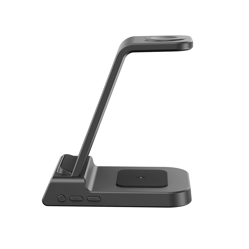 Right side profile of the SwanScout C02, demonstrating the ergonomic viewing angle and space-saving vertical design for desks and nightstands.