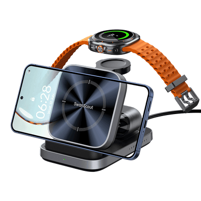 SwanScout 713S - 3-in-1 faltbares kabelloses Ladegerät für Samsung