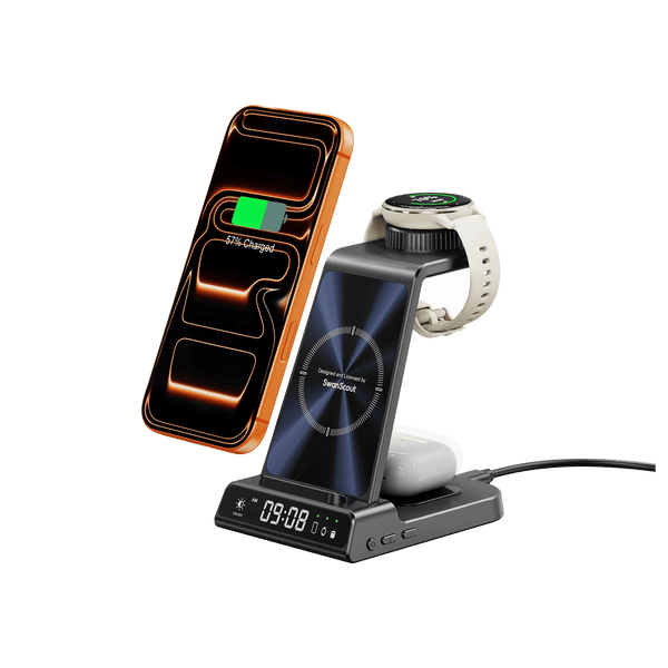 SwanScout C01GM - 3-in-1 Drahtlose Ladestation für Garmin Uhren