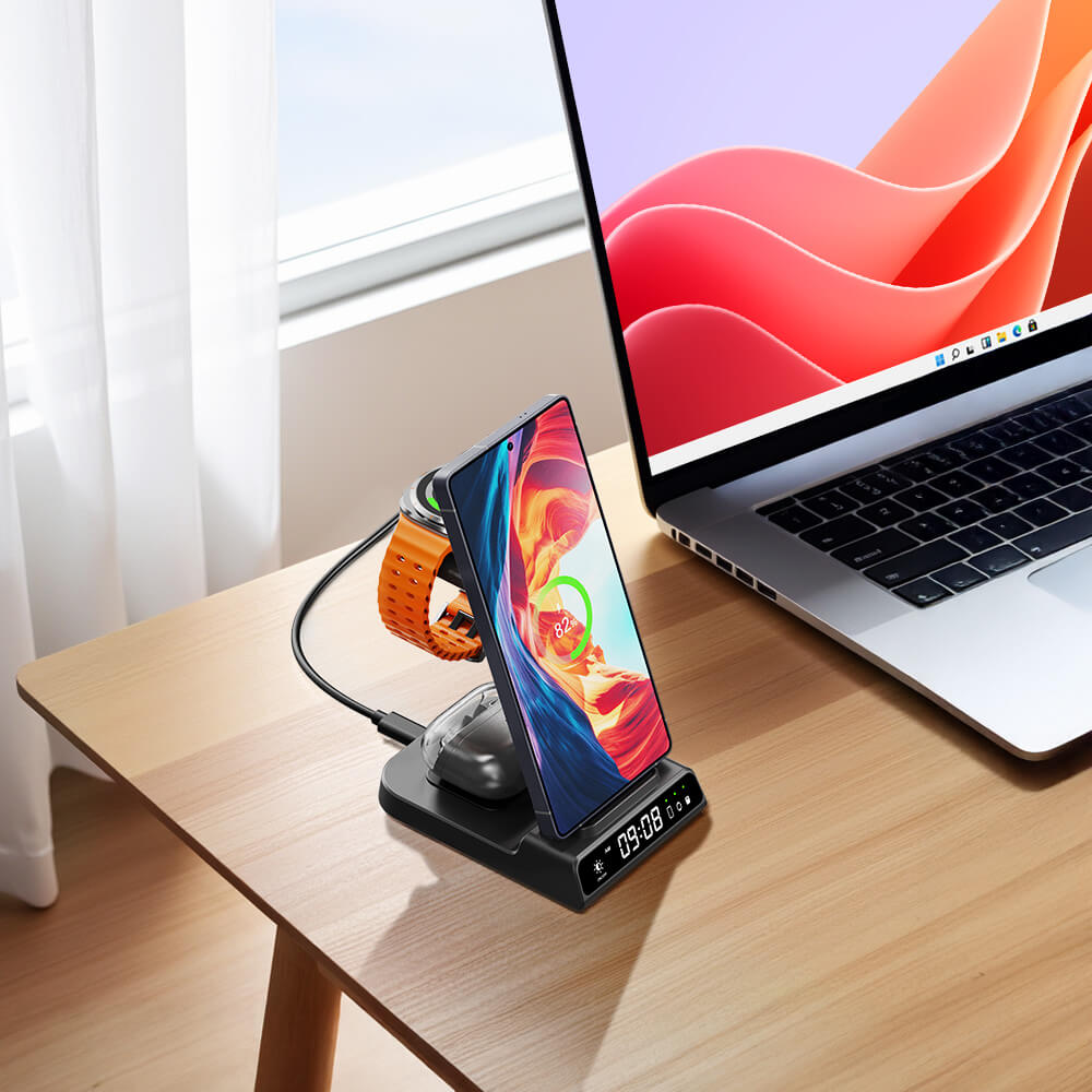 Whether at work or on a nightstand, the SwanScout C01 functions as a wireless phone charger for Android users.