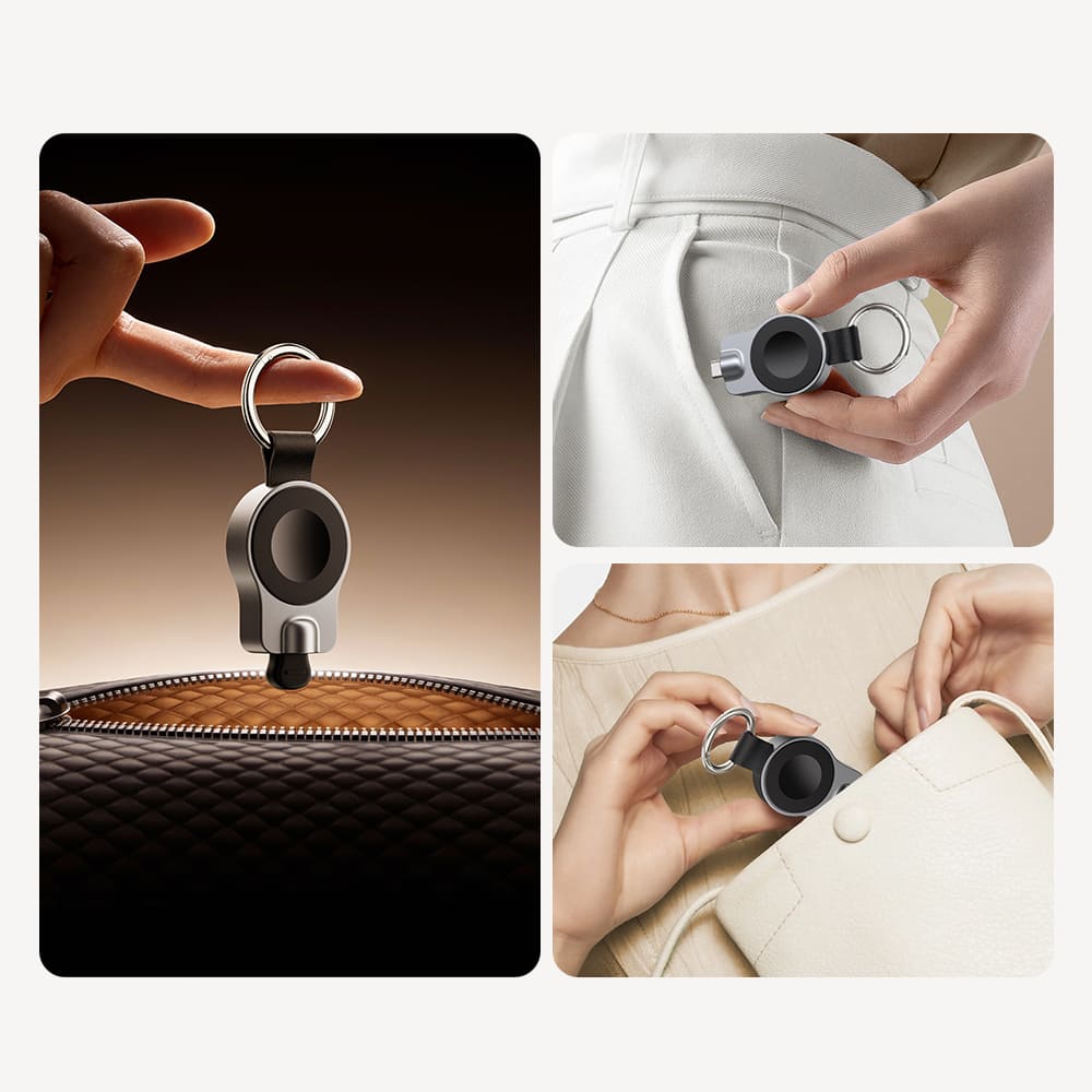 Portable Apple Watch charger compact design fits easily in pocket or bag ideal for travel commuting and everyday carry SwanScout 510A