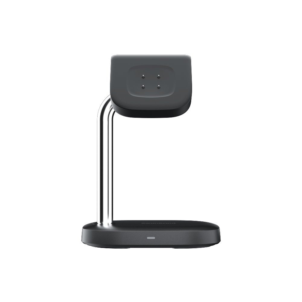 Front view of SwanScout 505FB highlighting the premium palladium charging pins resistant to rust and oxidation for long-term reliability