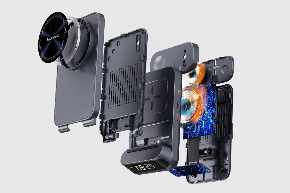 Always on multi protection charging system including overvoltage undervoltage overtemperature overcurrent overload foreign object detection and heat dissipation using SwanScout 708M-25W