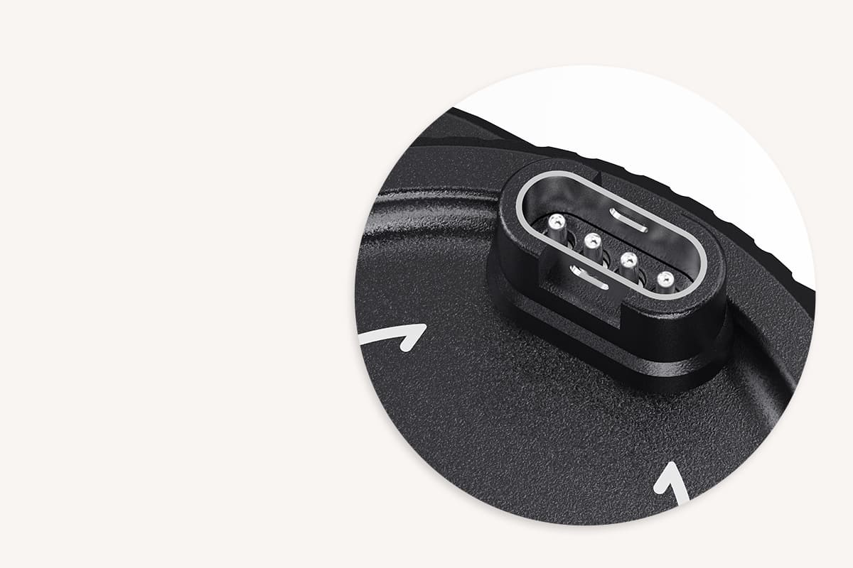 Upgraded rust-resistant charging pins for reliable Garmin watch charging on SwanScout C02GM