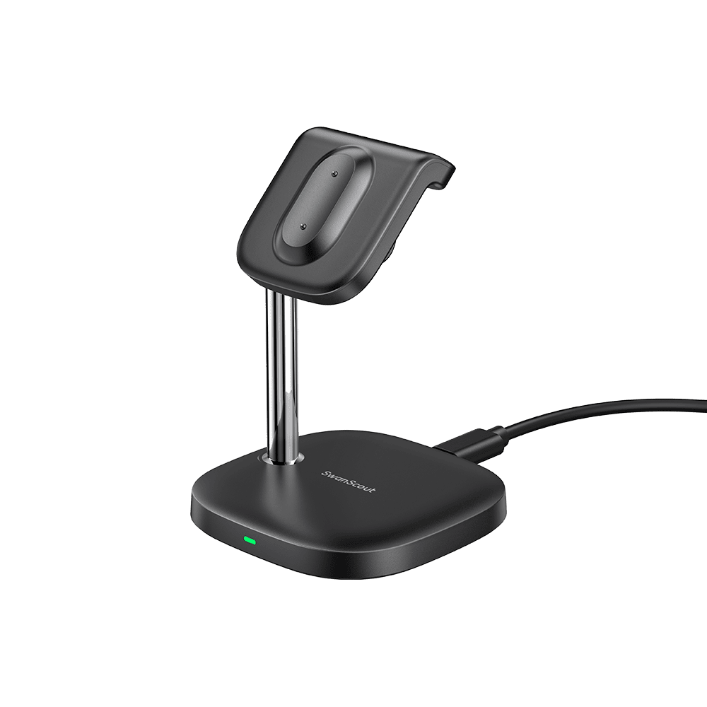 Weighted anti-tipping wireless charging station for the best fitness watch with SwanScout S10034FA